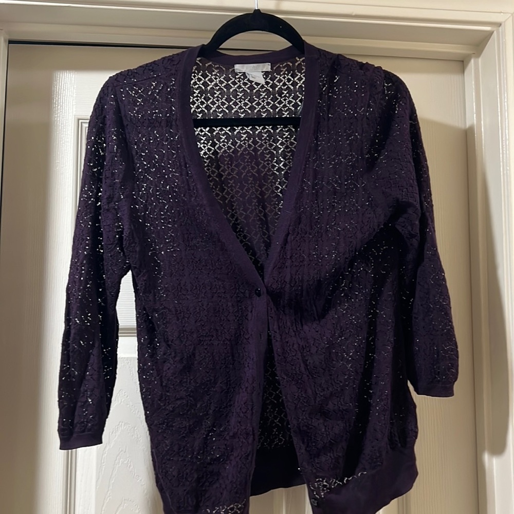 Purple cardigan size L - Picture 2 of 3